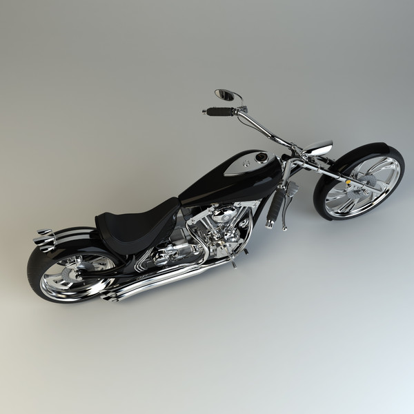 custom chopper 3d max - Custom Chopper by platinum3dmodels
